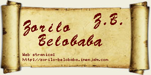 Zorilo Belobaba vizit kartica